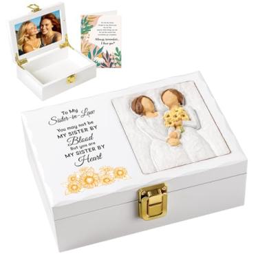 Imagem de Nowizen Presentes de cunhada para as melhores ideias de presente de aniversário de cunhada - Dia das Mães, Natal, presentes de casamento para futura cunhada, caixa de porta-retrato 10 x 15 cm