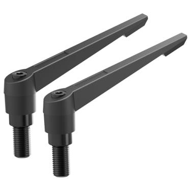 Imagem de Skweawert 2 Pegas de alavanca de fixação, rosca macho M6 x 25 mm, parafuso giratório de liberação rápida ajustável, botões de parafuso para máquinas de torno, preto