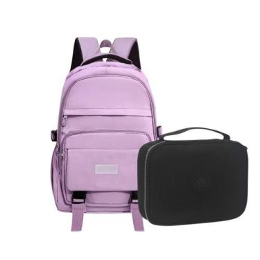 Imagem de Kit Mochila Estojo Necessaire Notebook Organizador  Faculdade Alça Aco