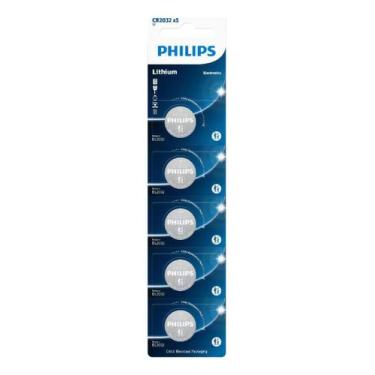 Imagem de 05 Baterias Pilha CR2032 3V Philips CR2032P5B Moeda