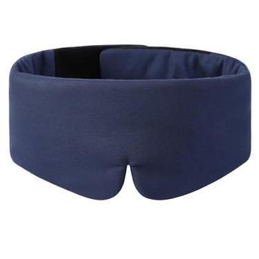 Imagem de ALASKA BEAR Máscara para os olhos de algodão orgânico estilo envolvente com nariz acolchoado, faixa de cabeça grande e ampla e cobertura grande máscara de dormir com aba inferior para escurecimento