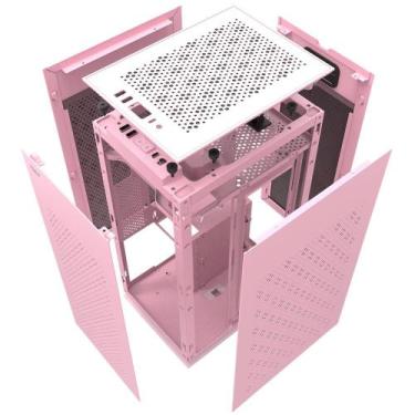 Imagem de Gabinete Gamer Darkflash Dlh 21 - Verde/Branco/Rosa, Rosa