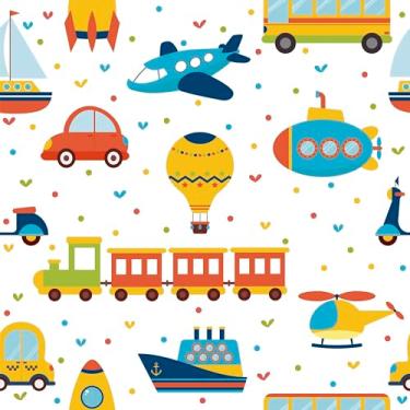 Imagem de Papel De Parede 5m Adesivo Navio Avião Trem Carro