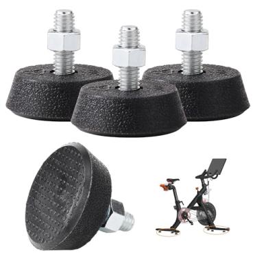 Imagem de AQDD Almofadas de reposição para pés de parafuso de nivelamento de bicicleta de exercício de 9,5 cm para pés estabilizadores de bicicleta peleton (preto 4)