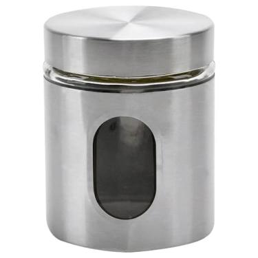 Imagem de Mimo Style, Pote Inox com Visor de Vidro Vítreo 500ml Tampa Vedante Moderno e Resistente