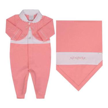 Imagem de Kit Saída Maternidade Luxo Bebê Menina Bordada Paraiso 16916 - Paraíso