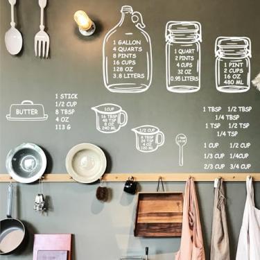 Imagem de HATARU Adesivo branco de tabela de conversão de medição para gráficos de temperatura de carne de cozinha adesivos de parede