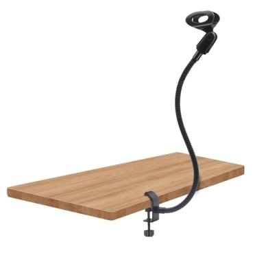 Imagem de Jose2015 1 suporte de microfone pescoço de ganso ajustável, suporte de mesa com grampo C e suporte em U à prova de choque para podcast, streaming, jogos