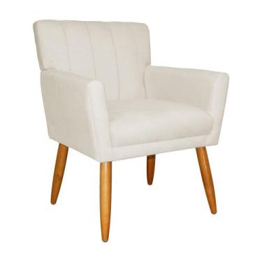 Imagem de Poltrona Decorativa Cecília Suede Bege - Belliv Decor