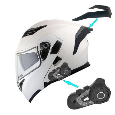 Imagem de Capacete de motocicleta 1Storm Modular Full Face Glossy White xl
