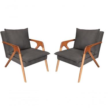 Imagem de Kit 2 Poltronas Decorativa Monalisa Luxo Dora Bela Cor 0123