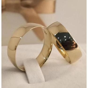 Imagem de Par de Alianças de Ouro 18k 6mm 8 gramas Tradicionais - Sheju Joias