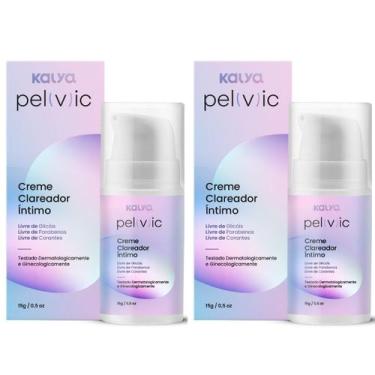 Imagem de 2 Cremes Clareador Íntimo PELVIC Virilha Coxas Axila Hidrata - Kalya
