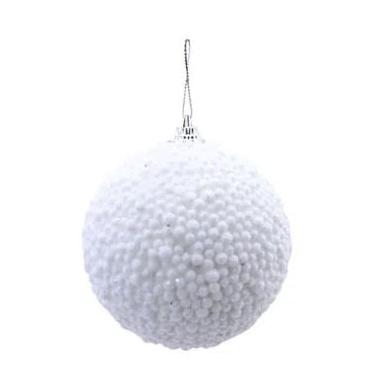 Imagem de Kit Bolas Pérolas Branca 8cm - 06 Uni - Natal