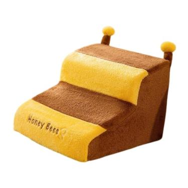 Imagem de Ｂｅｓｇａ Escadas de cachorro, cão etapa 2 etapa leve com tampa lavável Pet Stage escada para animais de estimação para pequenos animais de estimação, sofá cães, Amarelo Marrom