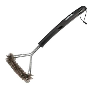 Imagem de Cuisinart Bobina e escova com alça angular, escova de grelha de aço inoxidável de dupla ação de 43 cm para limpeza profunda de todas as grelhas, limpador de grelha de aderência confortável, acessório