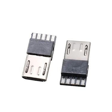 Imagem de uxcell Conector de solda de 10 portas micro USB macho tipo B 5 terminais