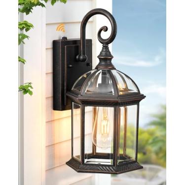 Imagem de VIANIS Luminárias De Parede Grandes Para Áreas Externas De 15,7", Iluminação Externa Em Bronze Polido A Óleo, Do Anoitecer Ao Amanhecer, Luzes Externas 100% Alumínio Antiferrugem Para Casa, Luzes De