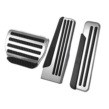 Imagem de X AUTOHAUX Kit de 3 peças de pedais de freio a combustível para Infiniti Q50 Q60 Q70 QX70 G25 G35 G37 M25 EX FX antiderrapante almofadas de descanso para os pés capa de pedais de carro de aço inoxidável sem perfuração