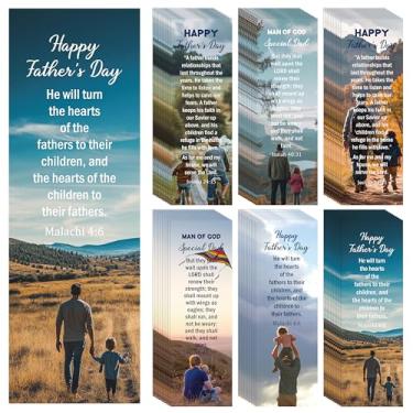 Imagem de TICIAGA Marcadores de livro cristãos da Força do Pai – 120 peças de marcadores geométricos masculinos da Bíblia, presentes para o pai, lembrança durável com escrituras fortalecedoras, conjunto a