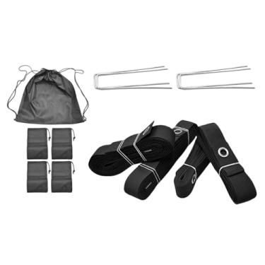 Imagem de YIJU Linhas de vôlei de praia para areia com linhas de marcação portáteis de troca de saco de traço Defina o kit de marcador de corte para a praia de, Preto