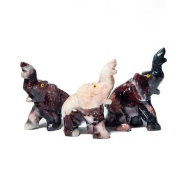 Imagem de Elefante esculpido artesanato em pedra dolomita aprox. 5cm - Cristaisd