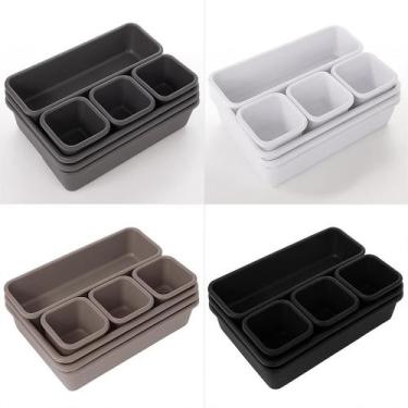 Imagem de Conjunto de divisórias Gaveta 8 em1 Organizador - Novo seculo, Cinza-C
