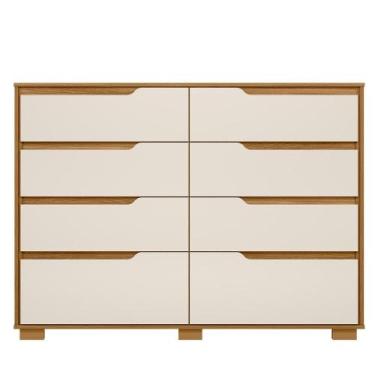 Imagem de Cômoda 8 Gavetas Geórgia Freijó Moval Móveis, Freijó/Off White