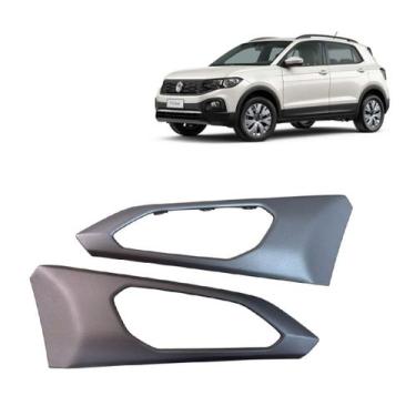 Imagem de Par Moldura Macaneta Interna Dianteira Vw Tcross Prata - Volkswagen