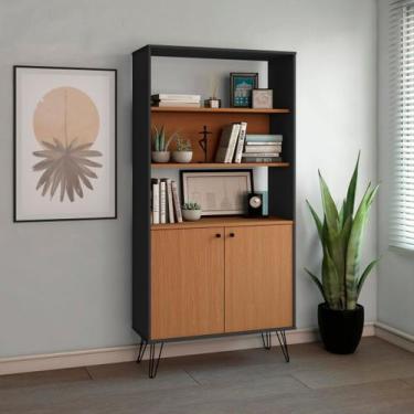 Imagem de Estante Para Livros e Decor 2 Portas Hit - Artany, Freijó/Preto