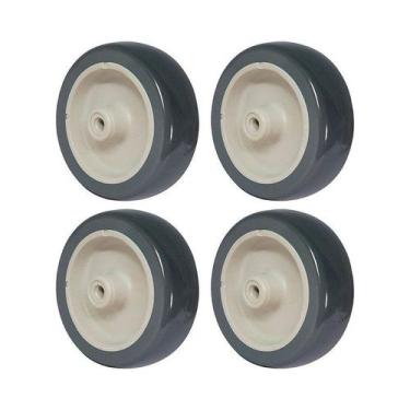 Imagem de Kit 4 un roda borracha termoplástica 4 pol 90kg p/ rodízio - AJAX