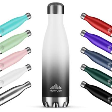Imagem de Mont-Clair Garrafa de água de aço inoxidável H2O, isolada a vácuo, livre de BPA, garrafa de bebidas quentes 12h e 24h, metal, à prova de vazamento, ideal para adultos, crianças, corrida - branco