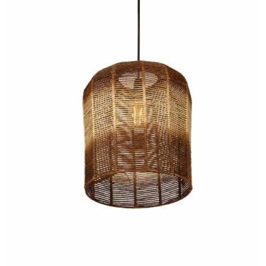 Imagem de Pendente Luminária Gaiola De Palha De Milho 30x37 - FibraDecor, Pintad