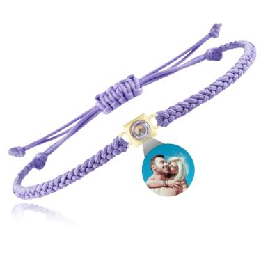 Imagem de Pulseira de foto personalizada com imagem interna com pingente cúbico - presentes sentimentais para o dia dos namorados, aniversário, formatura, aniversário, dia dos pais, dia das mães, Natal, One