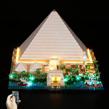 Imagem de Rorliny LED Light Kit for Lego Architecture Landmark Collection Great Pyramid of Giza 21058 Building Set, Lighting Set Compatible with Lego 21058-Remote Control Version (Lights Only, No Lego Models)