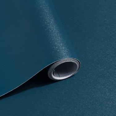 Imagem de Safiyya Papel de parede azul escuro 299.7 cm x 45.0 cm papel de parede de contato azul cor sólida removível papel de parede autoadesivo decorativo rolos de vinil para móveis de parede