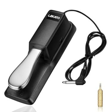 Imagem de LEKATO Pedal De Sustain Universal Para Teclado Com Interruptor Polaridade, Plugue Ts 1/4'' E 6,35 Mm, Adaptador Trs 1/8" 3,5 Compatível Piano Digital, Teclados Elétricos Sintetizador Midi