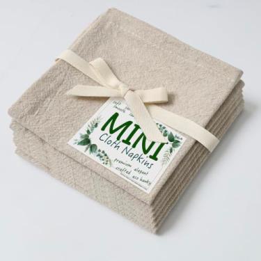 Imagem de Urby Guardanapos Reutilizáveis De Linho/Algodão Eco Hanky 25X25 Cm. Pequenos, Adequados Para Panos. Ideal Uso Infantil Como Almoços, Jantares E Ocasiões Casamentos, Aniversários Coquetéis. (Natural,