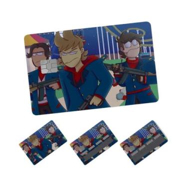 Imagem de Eddsworld Retro Anime Adesivos 4pcs PVC Cartão De Crédito Pele Removív