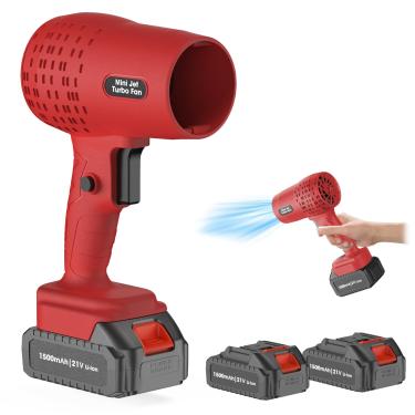 Imagem de Soprador de folhas, soprador de jato turbo elétrico de 360.000 RPM, limpador de ar portátil, perfeito para secagem de carro, limpeza de pátio, cuidados com o gramado, folhas soprando