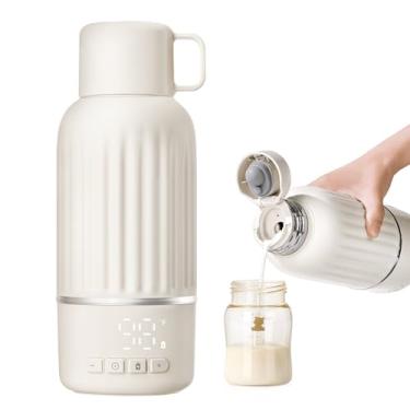 Imagem de Snow Bear Aquecedor de mamadeira portátil para viagens, aquecimento rápido em 2,5 minutos para leite materno e fórmula, bateria de 10200 mAh com tela de LED, grande capacidade de 500 ml, aquecedor de