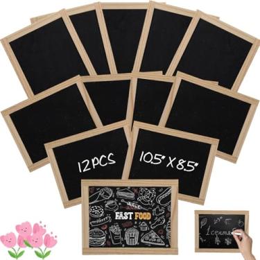 Imagem de Harloon 12 peças, quadro negro emoldurado de 26,7 cm x 21,6 cm, quadro-negro, material escolar para festa, casa, escritório, artesanato, aniversário, parede, menu, comida