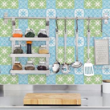 Imagem de Papel De Parede Cozinha Azuleijo Português Faro