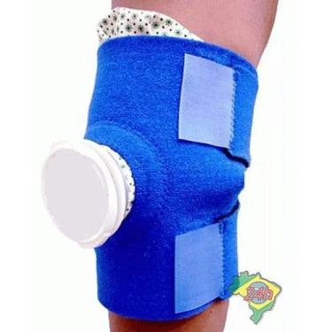 Imagem de Bolsa De Gelo Compressa Joelho E Cinta Neoprene Crioterapia, Azul