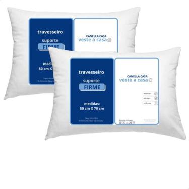 Imagem de Kit 2 Travesseiros Toque Algodão Antialérgico Suporte Firme 50x70 - Ca