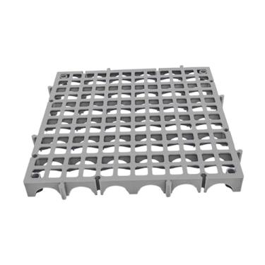 Imagem de JicSuXi Grade de piso de ladrilho intertravado 40x40x4 cm antiderrapante de alta resistência para lavagem de carros, grade para pátio, chuveiro e, Cinza