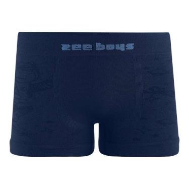 Imagem de Cueca Boxer Infantil sem Costura em Jacquard Astronauta Navy - Zee Ruc