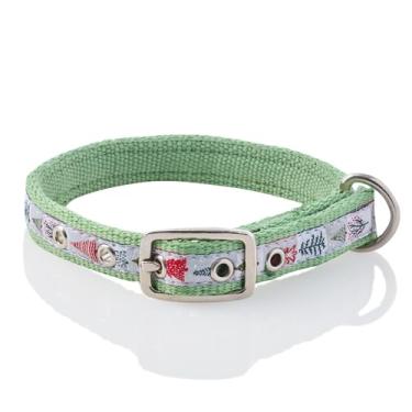 Imagem de Pet Passion Coleira de cachorro com fita reciclada ajustável para todas as raças de animais de estimação, Piney Holiday, 2GG