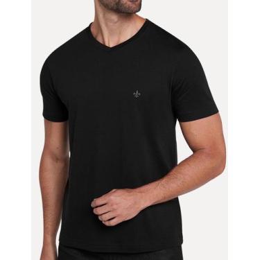 Imagem de Camiseta Dudalina Masculina V-Neck Essential Gray Icon Preta, M/M