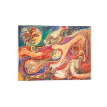 Imagem de Abstrato lona wall art pinturas famosas-Dormir-Poster e impressões para decoração casa sala de estar 60x80cm24x31in Sem Moldura